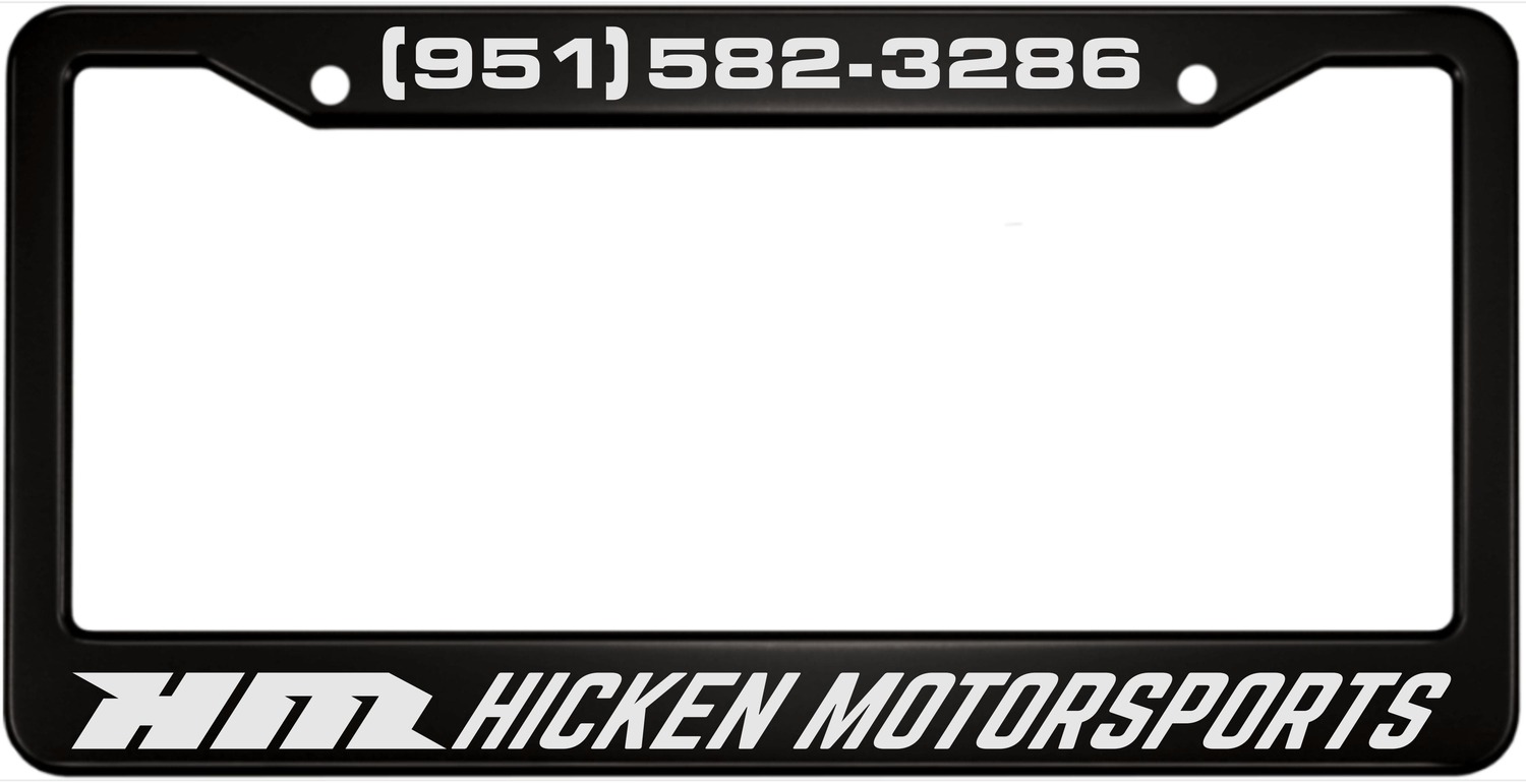 Hicken Motorsports - Anodized Aluminum License Plate Frame 